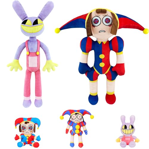 LUKIUP The Amazing Digital Circus Plush, 2 Stück Pomni Jax Kuscheltier, Anime Figuren Spielzeug für Ostern Weihnachts Valentinstag Geburtstagsgeschenke für Jungen Mädchen von LUKIUP