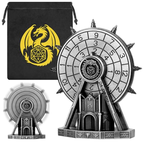 DND Geschenk Dragon DND Silber Riesenrad Radwürfel Spinner, Einzigartig DND Zubehör, Rollenspiel-Würfel Spinner von LULLEA