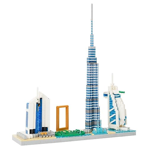 LULUFUN Bauklötze Set, Architektur Dubai Skylines Baukasten, Mini Baukasten für Erwachsene, Spielzeug Geschenke für Geburtstag, Weihnachten, Neujahr, 2545Stück von LULUFUN