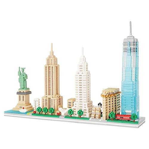 LULUFUN Bauklötze Set, Architektur New York Skylines Baukasten, Mini-Baukasten für Erwachsene, Spielzeuggeschenke für Geburtstag, Weihnachten, Neujahr, 3452 Teile von LULUFUN