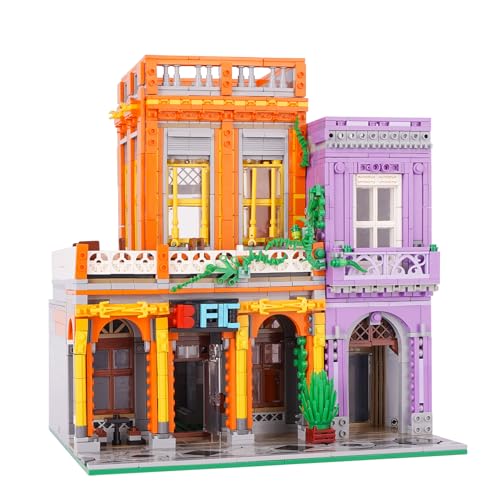 LULUFUN Bauklötze Set, Stadt Straßenansicht Bauklötze Modell Set, Architektur Baukasten Geschenk Spielzeug für Jugendliche und Erwachsene (Cuban Restaurant) von LULUFUN