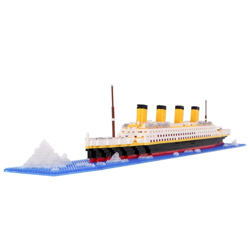 LULUFUN Bauklötze Set, Titanic Schiffsmodell-Baustein-Set, DIY Mini-Bauklötze Spielzeug, Lernspielzeug, Geschenk für Erwachsene und Kinder (1860 Stück) von LULUFUN