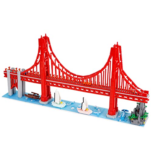 LULUFUN Baustein-Set,Golden Gate Bridge Model Building Block Kit 3880 Stück,Berühmter Architektur-Mini-Baustein,Sammlungsmodellsätze, Spielzeuggeschenke für Kinder und Erwachsene von LULUFUN