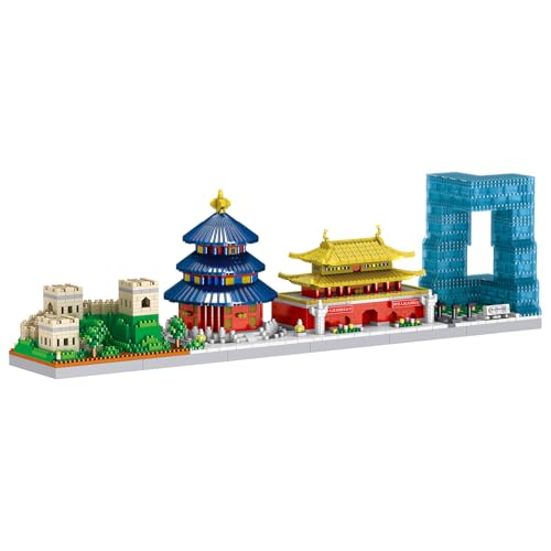LULUFUN Bausteine-Set, Architektur, Skylines von Peking, Mini-Stein-Set für Erwachsene, Spielzeuggeschenke für Geburtstag, Weihnachten, Neujahr, 2364 Teile von LULUFUN