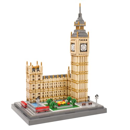 LULUFUN Big Ben Mini-Baustein, Modellbausatz für berühmte Londoner Architektur, Sammelmodell-Sets zum Bauen, Spielzeuggeschenke für Kinder und Erwachsene 3466 Stück von LULUFUN