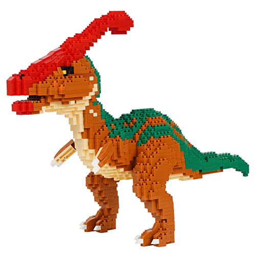 LULUFUN Dinosaurier-Baustein-Kit, DIY-Mini-Baustein-Spielzeug, Dinosaurier-Spielzeug, Geschenk für Erwachsene und Kinder (Parasaurolophus) von LULUFUN