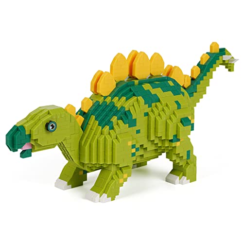 LULUFUN Dinosaurier-Baustein-Kit, DIY-Mini-Baustein-Spielzeug, Dinosaurier-Spielzeug, Geschenk für Erwachsene und Kinder (Stegosaurus) von LULUFUN