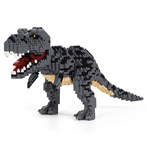 LULUFUN Dinosaurier-Baustein-Kit, DIY-Mini-Baustein-Spielzeug, Dinosaurier-Spielzeug, Geschenk für Erwachsene und Kinder (Tyrannosaurus rex) von LULUFUN