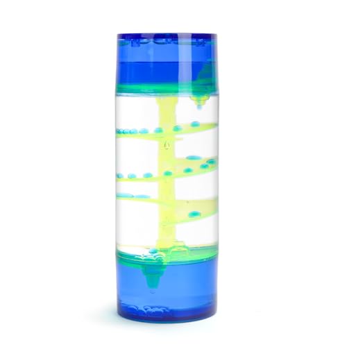 LULUFUN Flüssiger Bewegungs-Timer, sensorisches Spielzeug für visuelle Entspannung, bunte Öl-Sanduhr, beruhigender Stressabbau, Schreibtischspielzeug, Geschenke für Erwachsene und Kinder (blau) von LULUFUN