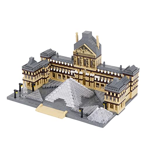 LULUFUN Louvre-Baustein-Set, weltberühmtes Architektur-Modell-Spielzeug, Mini-Baustein-Bausatz für Bastler, Geschenk für Erwachsene und Kinder, 3377 Stücke von LULUFUN