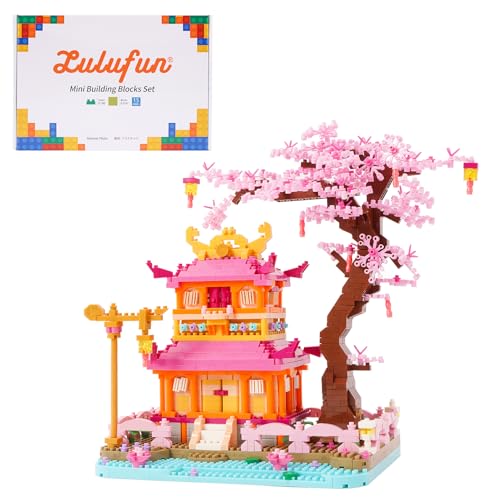 LULUFUN Sakura Tree Temple Building Blocks Set, Bauklötze Modell Set, Geschenk Spielzeug für Jugendliche und Erwachsene von LULUFUN