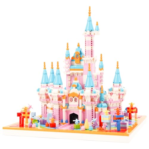 LULUFUN Schloss-Bauklötze-Set, Mini-Baukasten für Erwachsene, Spielzeug-Geschenke für Geburtstag, Weihnachten, Neujahr (Schloss Regenbogen) von LULUFUN