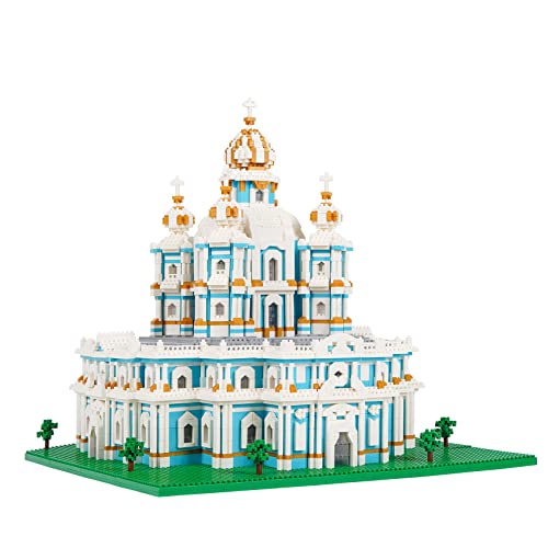 LULUFUN Smolny-Kathedrale-Baustein-Set, weltberühmtes Architektur-Modell-Spielzeug, Mini-Baustein-Bausatz für Bastler, Geschenk für Erwachsene und Kinder, 3737 Stücke von LULUFUN