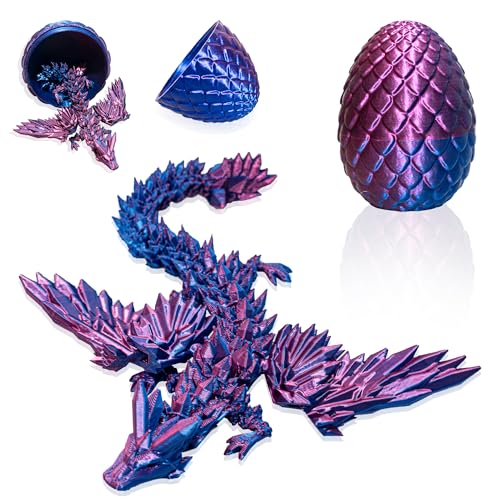 LUMIN TUTU 3D Gedrucktes Drachenei, Bewegliches Drachenei mit Drache, Geheimnisvolle Drachen Spielzeug, Geschenkidee für Kinder, Geburtstage, Ostern und Überraschungsgeschenke(Lila) von LUMIN TUTU