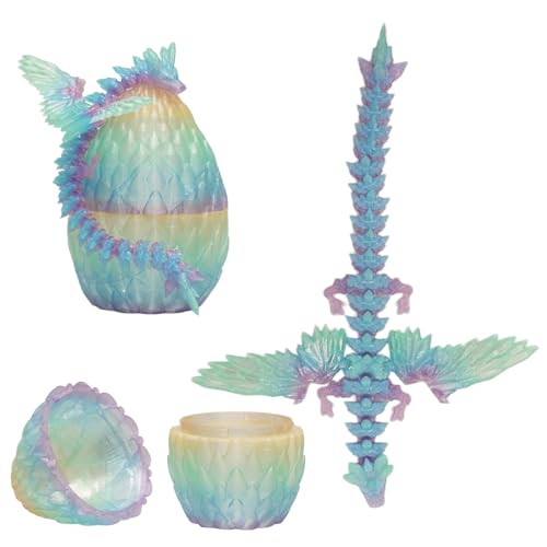 LUMIN TUTU Drachenei mit Drache, 3D Drachen im Ei mit Flügeln, Geheimnisvolle Drachen Spielzeug, 15cm Dracheneier für Sammler, Geburtstag & Deko(Macaron) von LUMIN TUTU