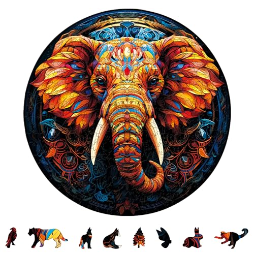 LUMIN TUTU Holzpuzzle Erwachsene, Holzpuzzle mit Holzbox & Wooden Puzzle 200pcs, Einzigartiges Spielzeug für Liebhaber des Puzzles und Kinder, Perfekt für Dekoration und Geschenke(Elefant, 29 * 29cm) LUMIN TUTU Holzpuzzle Erwachsene, Holzpuzzle mit Holzbox & Wooden Puzzle 200pcs, Einzigartiges Spielzeug für Liebhaber des Puzzles und Kinder, Perfekt für Dekoration und Geschenke(Elefant, 29 * 29cm) von LUMIN TUTU