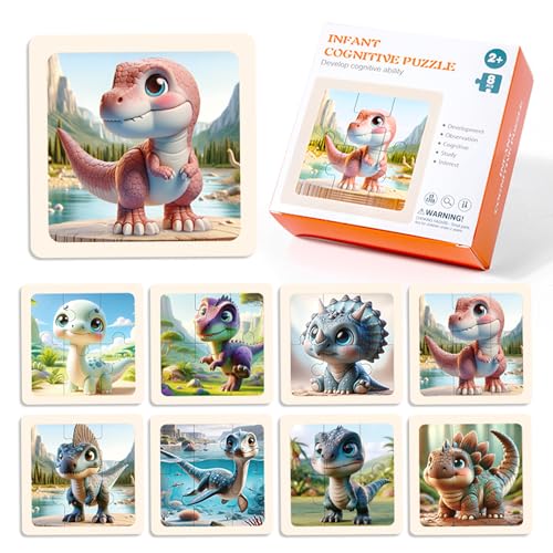 LUMIN TUTU Kinderpuzzle 8 Stück,Puzzle Kinder & Puzzle ab 3,Spielzeug ab 2 Jahre Lernspielzeug|Puzzle 6 Teile Geeignet für Jungen und Mädchen ab 2 3 4 5 Jahren(Dinosaurier) von LUMIN TUTU