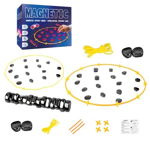 Magnetisches Schachspiel, Tisch Magnetic Schachspiel Magnetisch, Tragbares Magnetspiel Schach mit Magnetsteine, Magnet Schach Spiel Magnetic Chess Game Geschenke für Kinder (D) von LUMLAM