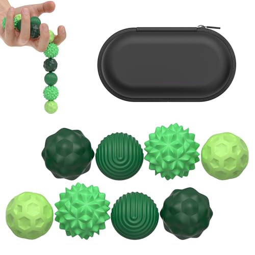 LUMOOM 8 Stück Magnetische Fidget Toys, Anti-Stress Spielzeug aus Silikon, Magnetkugeln Stressball Silikon Sensorik Spielzeug, Anziehungskraft Stress Bälle mit Silikonhülle (Grün) von LUMOOM