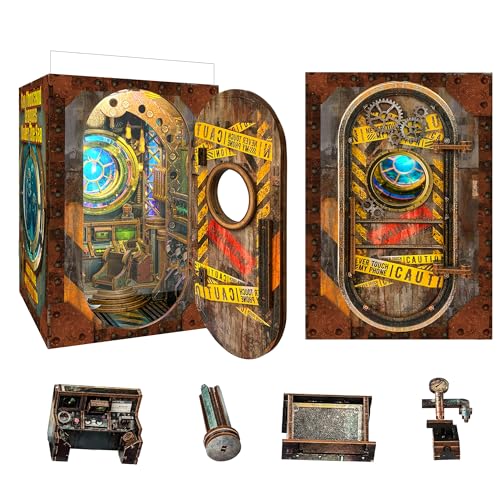 Book Nook Kit für Erwachsene: LUMYCE Holzpuzzle DIY Miniatur Haus 3D Puppenhaus - Buchstütze für Bücherregal Deko mit Led Licht Kreatives Geschenk für Leser von LUMYCE