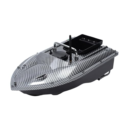 LUNICASHA 500m Angelköder-Boot RC Fernbedienung mit LED-Nachtlicht & 1.5kg Kapazität RC Köderboot Tragbares Cruise Control Köderboot Stromlinienform für Fluss/See Angeln von LUNICASHA