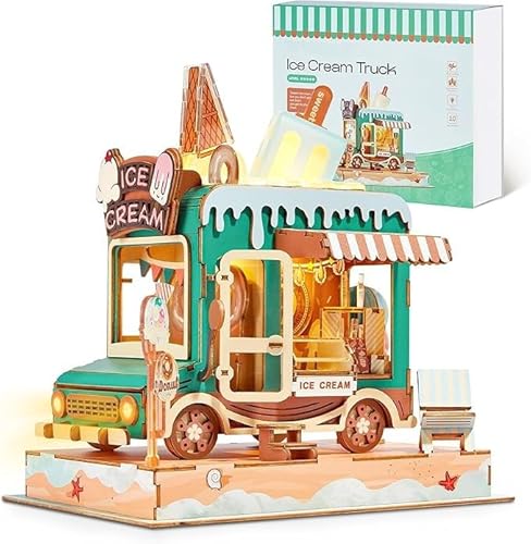 LUNIQUESHOP 3D Puzzle Food Truck Eis zum Zusammenbauen – Realistisches Modell mit passgenauen Teilen und LED-Licht – Kreativ-Set für 14 Jahre und älter LUNIQUESHOP 3D Puzzle Food Truck Eis zum Zusammenbauen – Realistisches Modell mit passgenauen Teilen und LED-Licht – Kreativ-Set für 14 Jahre und älter von LUNIQUESHOP