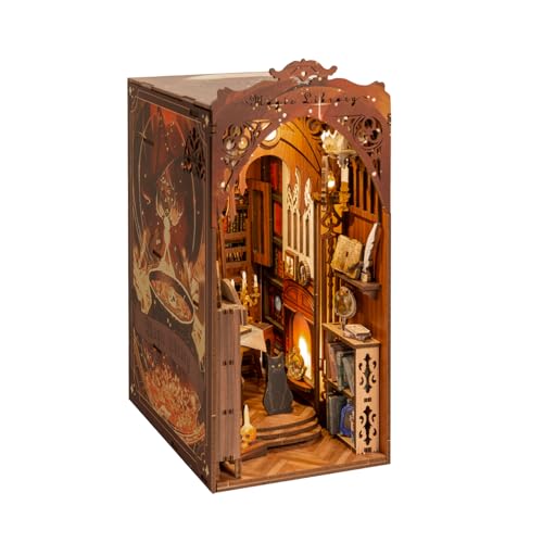 LUNIQUESHOP Book Nook Set – Miniaturhaus zum Selbstbauen – Magische Buchhandlung – 3D-Modell mit LED-Licht – Modellbausatz für 14 Jahre und älter LUNIQUESHOP Book Nook Set – Miniaturhaus zum Selbstbauen – Magische Buchhandlung – 3D-Modell mit LED-Licht – Modellbausatz für 14 Jahre und älter von LUNIQUESHOP