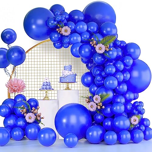 Luftballons Blau, 120 Stück Luftballon Girlande Dunkelblau, 18 12 10 5 Zoll Ballon Girlande Königsblau, Luftballons Geburtstag Babyparty Hochzeit Party Deko von LUOBITO