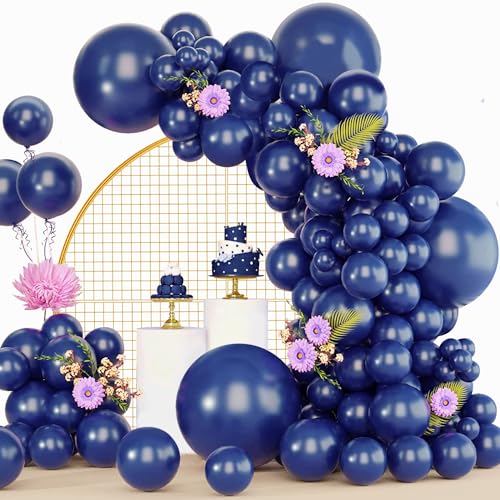 Luftballons Blau, 120 Stück Luftballon Girlande Marineblau, 18 12 10 5 Zoll Ballon Girlande Blau, Luftballons Geburtstag Babyparty Jahrestag Abschlussfeier Party Deko von LUOBITO