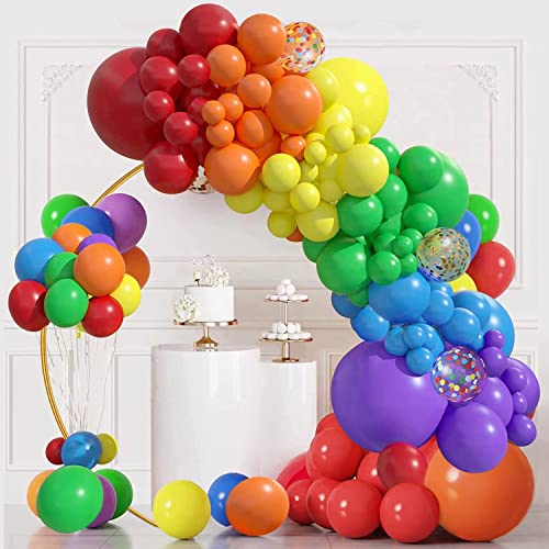 Luftballons Bunt, 120 Stück Luftballon Girlande Bunt, 18 12 10 5 Zoll Ballon Girlande Regenbogen, Luftballons Geburtstag Hochzeit Babyparty Jahrestag Party Deko von LUOBITO