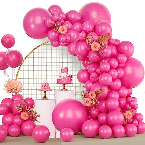 Luftballons Rosa, 120 Stück Luftballon Girlande Rosa Rot, 18 12 10 5 Zoll Ballon Girlande Rosa, Luftballons Geburtstag Babyparty Hochzeit Abschlussfeier Party Deko von LUOBITO