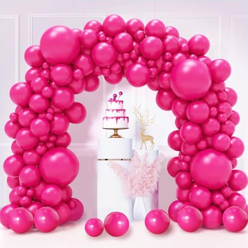 Luftballons Rosa, 130 Stück Ballon Girlande Hot Rosa, 18 12 10 5 Zoll Helium Girlande Fuchsia, Rot Luftballons für Geburtstag Mädchen Hochzeit Verlobung Valentinstag Party Dekoration von LUOBITO
