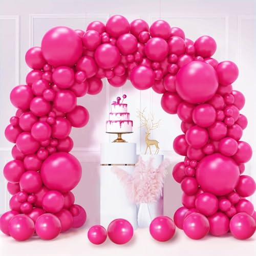 Luftballons Rosa, 130 Stück Ballon Girlande Hot Rosa, 18 12 10 5 Zoll Helium Luftballon Girlande Fuchsia Rosa, Rosa Rot Luftballons Geburtstag Mädchen Hochzeit Verlobung Valentinstag Party Dekorarion von LUOBITO