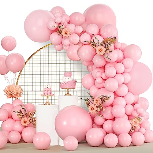 Luftballons Rosa, 120 Stück Luftballon Girlande Pastell Rosa, 18 12 10 5 Zoll Ballon Girlande Rose, Luftballons Geburtstag Babyparty Hochzeit Abschlussfeier Party Deko von LUOBITO