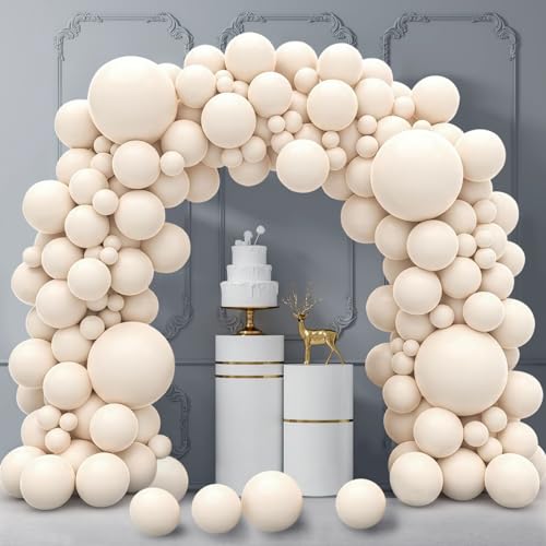 Luftballons Weiß, 130 Stück Luftballon Girlande Beige Weiß, 18 12 10 5 Zoll Helium Ballon Girlande Sand Weiß Nude, Creme Weiss Luftballons Geburtstag Babyparty Hochzeit Party Deko Luftballons Weiß, 130 Stück Luftballon Girlande Beige Weiß, 18 12 10 5 Zoll Helium Ballon Girlande Sand Weiß Nude, Creme Weiss Luftballons Geburtstag Babyparty Hochzeit Party Deko von LUOBITO