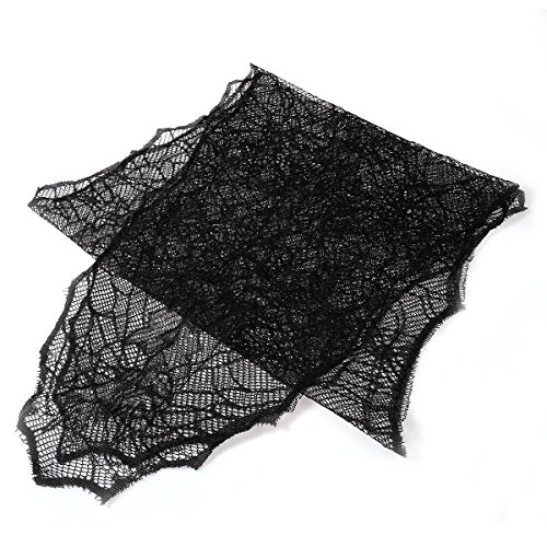 LUOEM Halloween Tischläufer Tischdecke Spider Web Blätter Dekor Creepy Tischdecke Stoff für Halloween Dekorationen (schwarz) von LUOEM