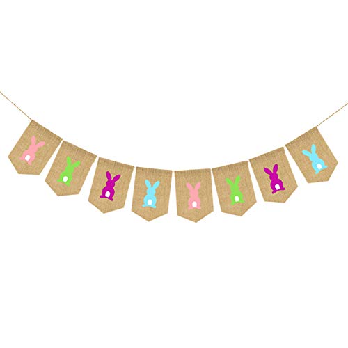 LUOEM Ostern Bunting Banner Girlande Bunny Sackleinen Hessischen Fahnen für Ostern Party Deko LUOEM Ostern Bunting Banner Girlande Bunny Sackleinen Hessischen Fahnen für Ostern Party Deko von LUOEM