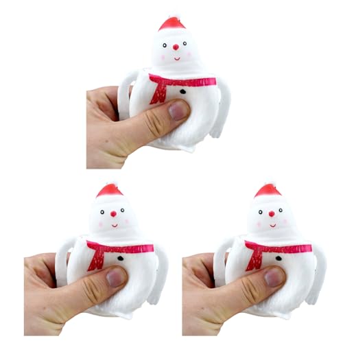 3PCS Squeeze Santa Fidgets Spielzeug Für Kinder Stress Relief Spielzeug Cartoon Schneemann Spielzeug Dekompression TPR Spielzeug Für Autismus Weihnachten Party Favor von LUOFENG