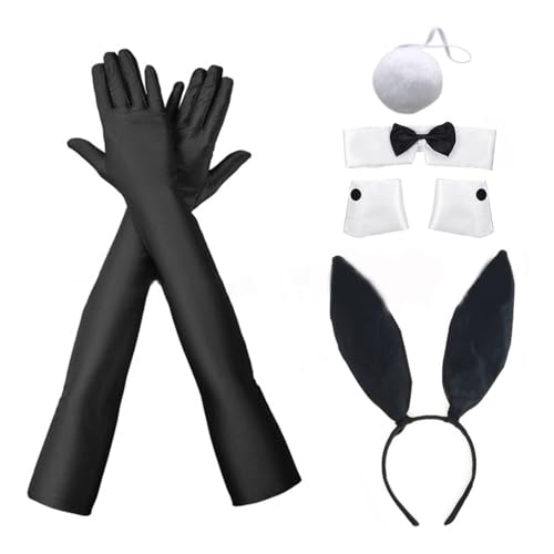 LUOFENG Cosplay Animes Kostüm Set Kaninchen Ohren Stirnband Bowtie Schwanz Maskeraden Party Sexy Dress Up Anzug Comics Zeigen Frauen Outfit von LUOFENG