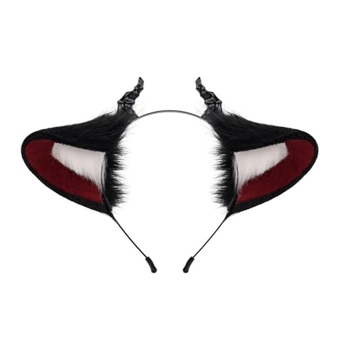 LUOFENG Handgefertigtes Teufelsohrhorn-Stirnband für Mädchen, Cosplay-Zubehör, Tierhörner, Pelzanzug, Maskerade, Halloween, Cosplay, Party von LUOFENG