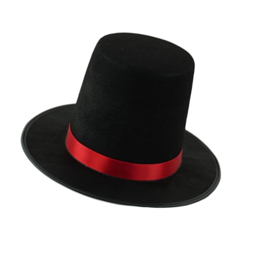 LUOFENG Schwarzer Vintage-Hut, Satin, Gürtel, Caroler, Schneemann, Kostüm-Zubehör für Erwachsene und Jugendliche, formelle Anlässe LUOFENG Schwarzer Vintage-Hut, Satin, Gürtel, Caroler, Schneemann, Kostüm-Zubehör für Erwachsene und Jugendliche, formelle Anlässe von LUOFENG