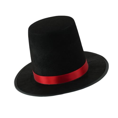 LUOFENG Schwarzer Vintage-Hut, Satin, Gürtel, Caroler, Schneemann, Kostüm-Zubehör für Erwachsene und Jugendliche, formelle Anlässe LUOFENG Schwarzer Vintage-Hut, Satin, Gürtel, Caroler, Schneemann, Kostüm-Zubehör für Erwachsene und Jugendliche, formelle Anlässe von LUOFENG