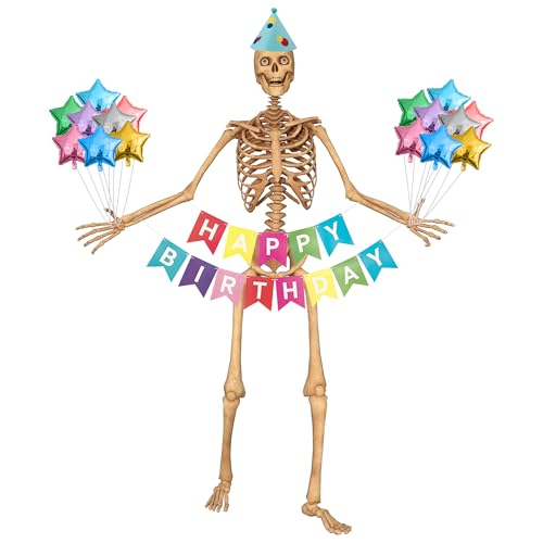 LUOHECAM 3.7M Skelett Kostüm Großer Hut Outdoor Skelly Zubehör Stern Ballon Riesen Skelett für Geburtstagsfeier Garten Rasen LUOHECAM 3.7M Skelett Kostüm Großer Hut Outdoor Skelly Zubehör Stern Ballon Riesen Skelett für Geburtstagsfeier Garten Rasen von LUOHECAM
