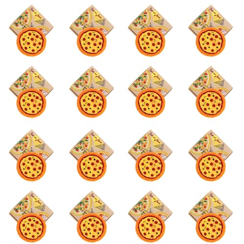 LUOZZY 16 Sets Miniatur Pizza Boxen für Puppenhaus Lebensmittel Modell Dekor Display Foto Requisiten Puppenhaus Pizza Spielzeug Dekorationen von LUOZZY