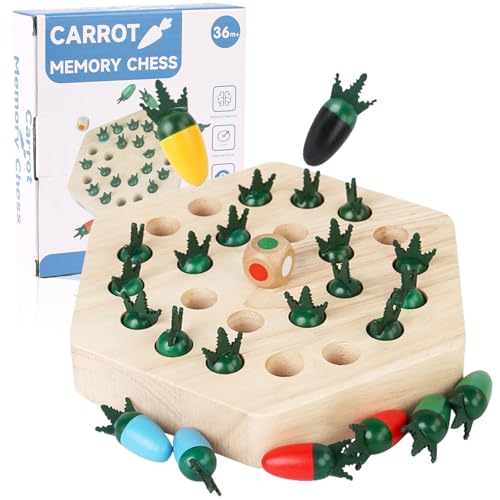 Memory-Spiel aus Holz, Karotten Gedächtnis Schach Kinderspiel Montessori Spielzeug Lernspielzeug Fördert das Konzentration, Familien Brettspiel & Gesellschaftsspiel Spielzeug ab 3 4 5 Jahre Memory-Spiel aus Holz, Karotten Gedächtnis Schach Kinderspiel Montessori Spielzeug Lernspielzeug Fördert das Konzentration, Familien Brettspiel & Gesellschaftsspiel Spielzeug ab 3 4 5 Jahre von LUPATDY