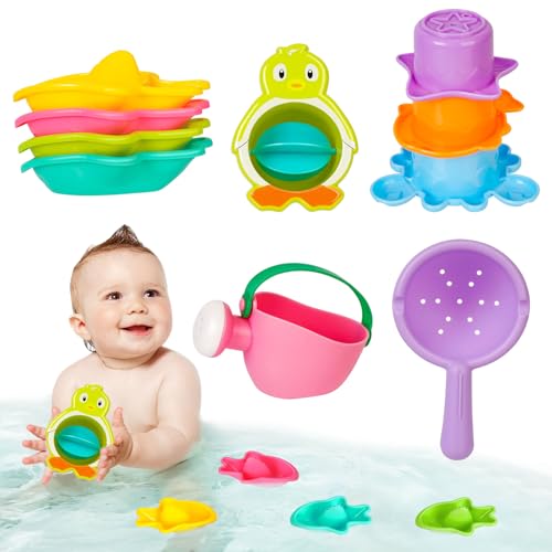 10 Stück Badewannenspielzeug Set, Badespielzeug Baby ab 1 2 3 4 Jahre, Badespielzeug, Wasserspielzeug Kinder Spielzeug, Gießkanne Stapelbecher Sandspielzeug 6-12 Monate Jungen, Mädchen 10 Stück Badewannenspielzeug Set, Badespielzeug Baby ab 1 2 3 4 Jahre, Badespielzeug, Wasserspielzeug Kinder Spielzeug, Gießkanne Stapelbecher Sandspielzeug 6-12 Monate Jungen, Mädchen von LURICO