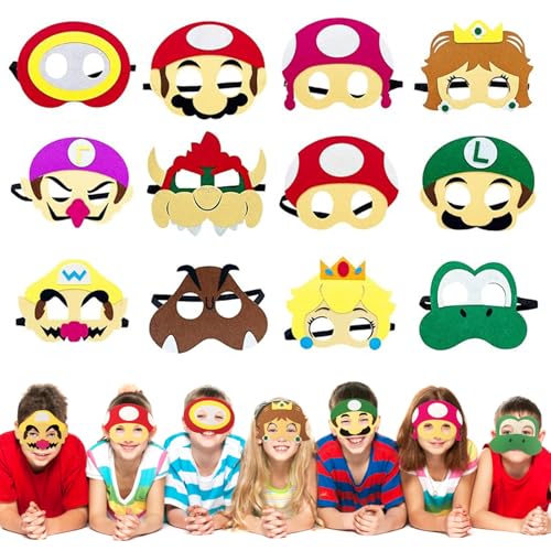 LURICO 12 Stück Masken Geburtstag Augenmaske, Party Masken Kostüm Masken Party Face Mask Filz Masken Geburtstagsfeier Charakter Masken Passen für Kinder Maskerade Halloween Dress Up Party Supplies LURICO 12 Stück Masken Geburtstag Augenmaske, Party Masken Kostüm Masken Party Face Mask Filz Masken Geburtstagsfeier Charakter Masken Passen für Kinder Maskerade Halloween Dress Up Party Supplies von LURICO