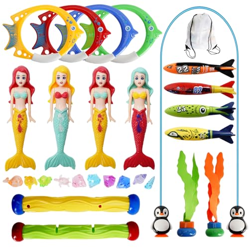 LURICO Tauchringe für Kinder, 28 Stück Tauchspielzeug für Kinder, Pool Spielzeug, Wasserspielzeug Tauchen, Tauchspielzeug Set für Unterwasserspiel und Tauchtraining von Kindern LURICO Tauchringe für Kinder, 28 Stück Tauchspielzeug für Kinder, Pool Spielzeug, Wasserspielzeug Tauchen, Tauchspielzeug Set für Unterwasserspiel und Tauchtraining von Kindern von LURICO