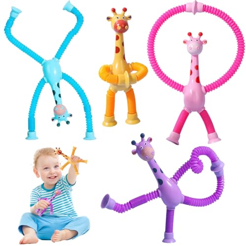 LURNODY 4 Stück Teleskop Giraffe Saugnapf Spielzeug Kinder, Teleskop Giraffenspielzeug Mit Saugnapf, Teleskop-Saugnapf-Giraffe-Spielzeug Partygeschenke, Giraffe Spielzeug für Autofahrt LURNODY 4 Stück Teleskop Giraffe Saugnapf Spielzeug Kinder, Teleskop Giraffenspielzeug Mit Saugnapf, Teleskop-Saugnapf-Giraffe-Spielzeug Partygeschenke, Giraffe Spielzeug für Autofahrt von LURNODY