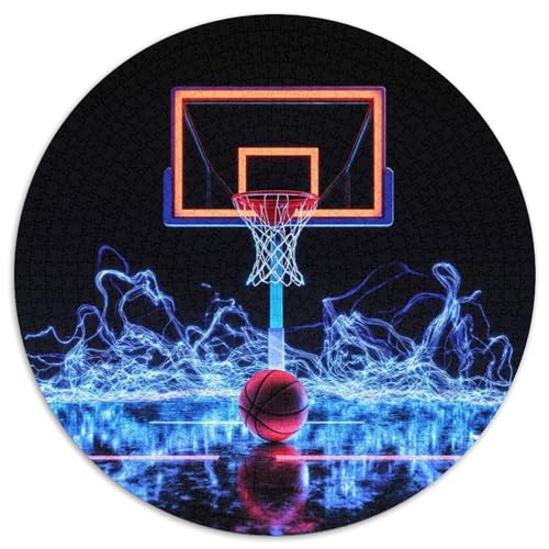 Basketball 1000-teiliges rundes Puzzle-BallKreatives Puzzle für Erwachsene und Kinder, schwierig, Fast unmöglich, 1000 Teile (67,5 x 67,5 cm) von LUSDNUREN